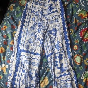 Joie Blue and White Wide Leg Pants